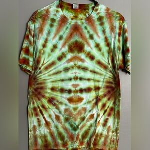 Fruit of the Loom Tie-Dye Short Sleeve Shirt - Green and Brown